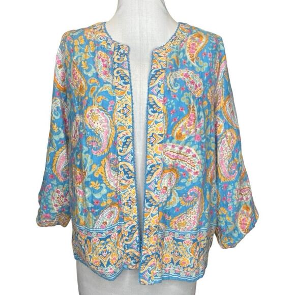Cottagecore Reversible Fabric Jacket Womens 2X Paisley Cottage‎ Comfort Casual - Picture 2 of 10